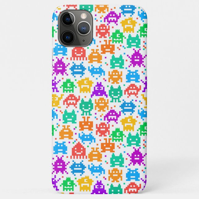 Cute colourful pixelated monsters patterns Case-Mate iPhone case (Back)