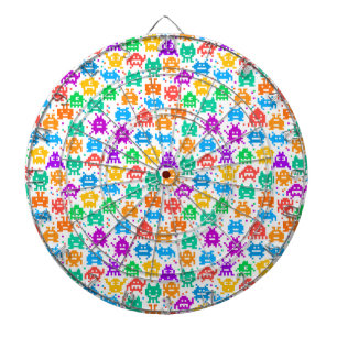 Cute colourful pixelated monsters patterns tablecl dartboard