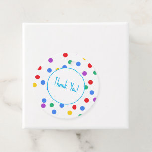 Cute Colourful Polka Dots Kids Birthday Party Favour Tags