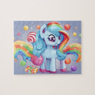 Cute colourful pony with candies and sweets jigsaw puzzle