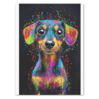 Cute Colourful Pop Art Dachshund Dog AX4 Decoupage