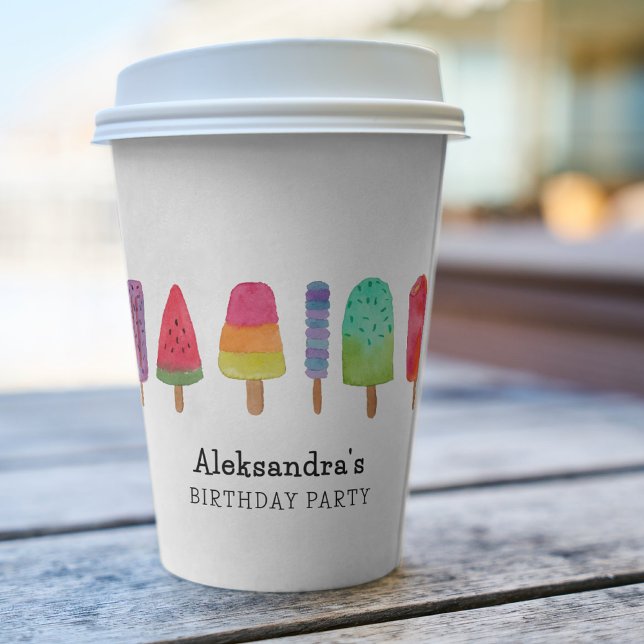 Cute Colourful Popsicle Birthday Party Paper Cups (Creator Uploaded)
