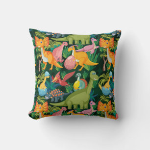 Cute & Colourful Prehistoric Dinosaurs Cartoon Cushion