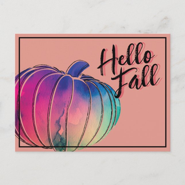 Cute Colourful Pumpkin Postcard (Front)