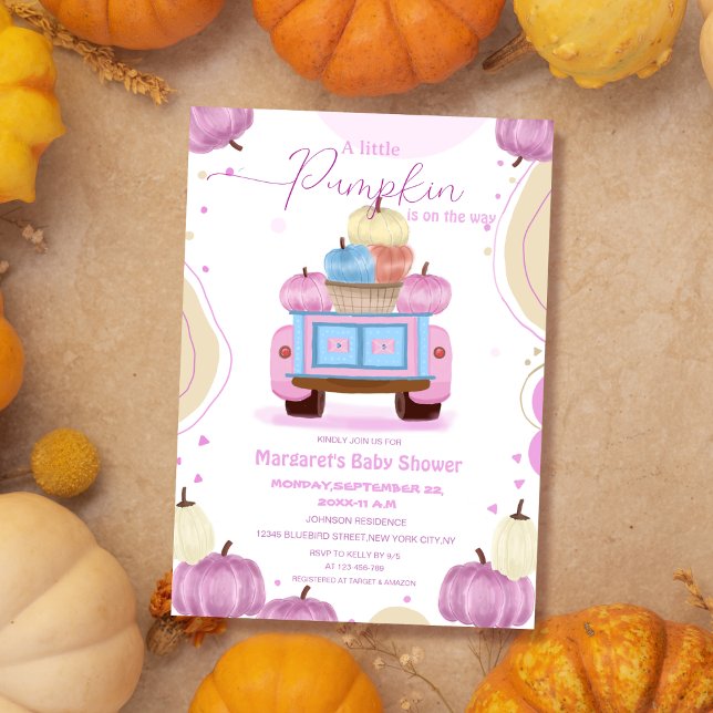 cute colourful pumpkins baby shower Invitation (Creator Uploaded)
