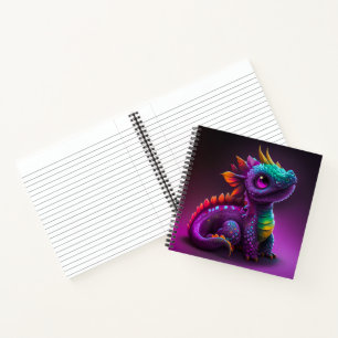 Cute Colourful Purple Dragon Lizard Artwork   Notebook