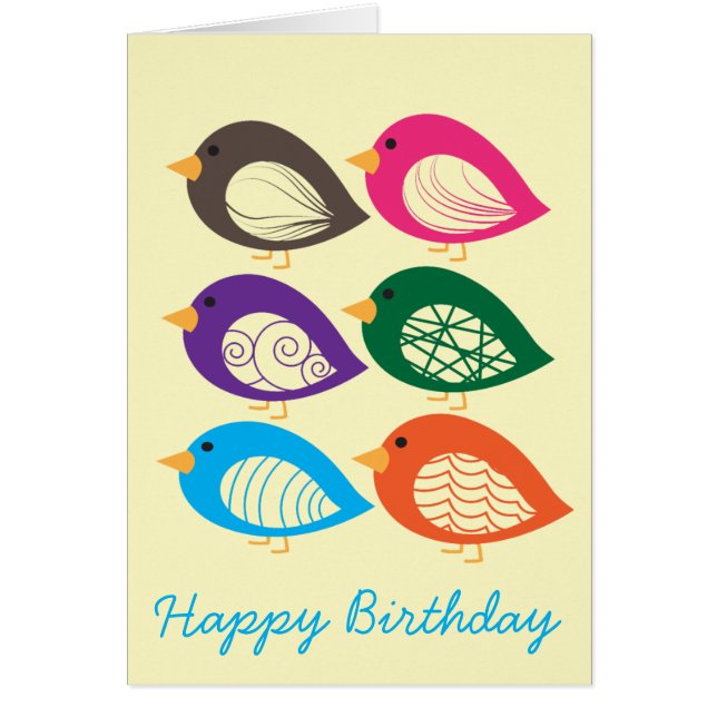 Cute colourful quirky birds (Front)