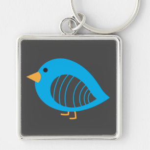 Cute colourful quirky birds keychain