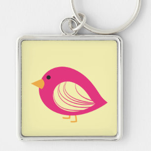 Cute colourful quirky birds keychain