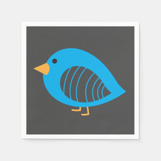 Cute colourful quirky birds napkins (Front)