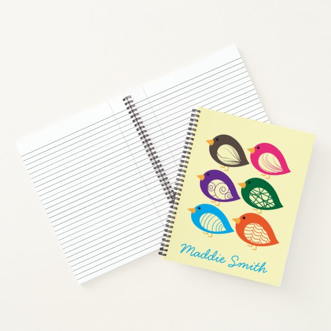 Cute colourful quirky birds notebook (Inside)