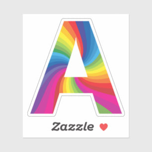 Cute Colourful Rainbow Alphabet A