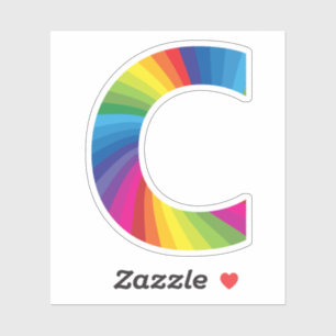 Cute Colourful Rainbow Alphabet C