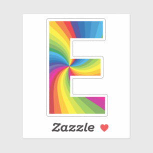 Cute Colourful Rainbow Alphabet E