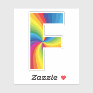 Cute Colourful Rainbow Alphabet F