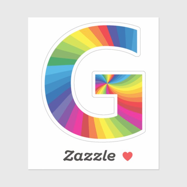 Cute Colourful Rainbow Alphabet G (Sheet)