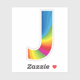 Cute Colourful Rainbow Alphabet J