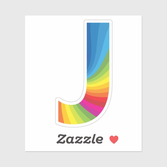 Cute Colourful Rainbow Alphabet J (Sheet)