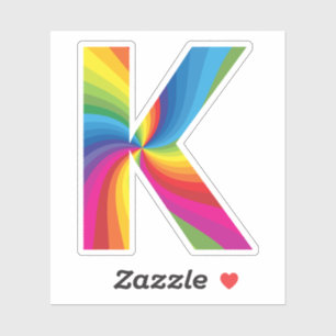 Cute Colourful Rainbow Alphabet K