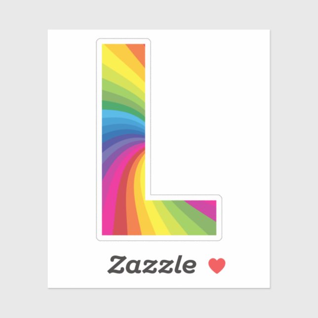 Cute Colourful Rainbow Alphabet L (Sheet)