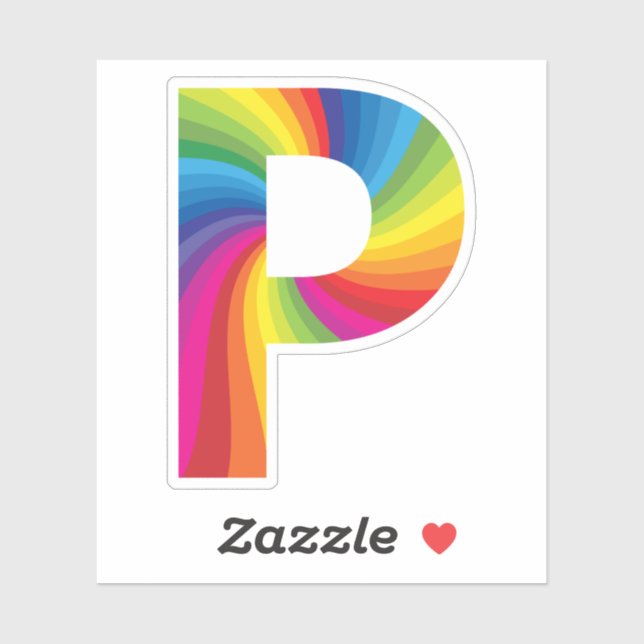 Cute Colourful Rainbow Alphabet P (Sheet)
