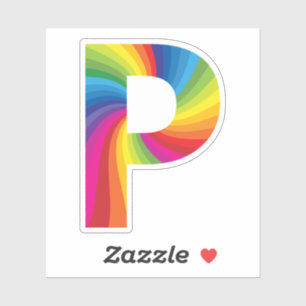 Cute Colourful Rainbow Alphabet P