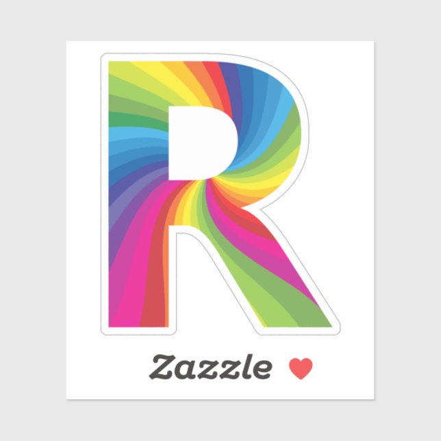Cute Colourful Rainbow Alphabet R (Sheet)