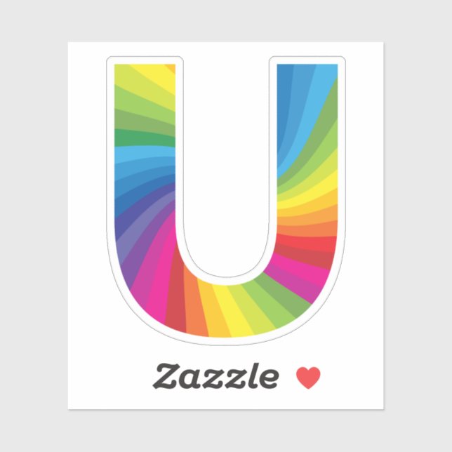 Cute Colourful Rainbow Alphabet U (Sheet)