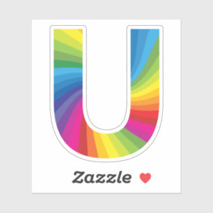 Cute Colourful Rainbow Alphabet U