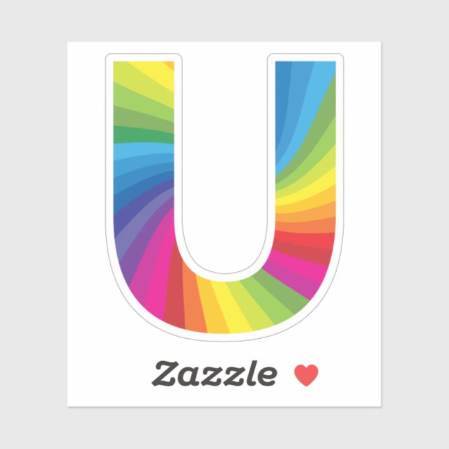 Cute Colourful Rainbow Alphabet U (Sheet)