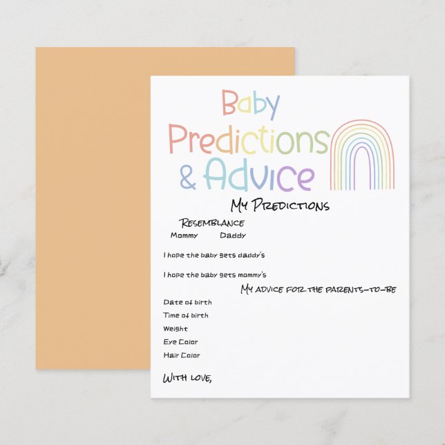 Cute Colourful Rainbow Baby Shower Game Flyer (Front/Back)