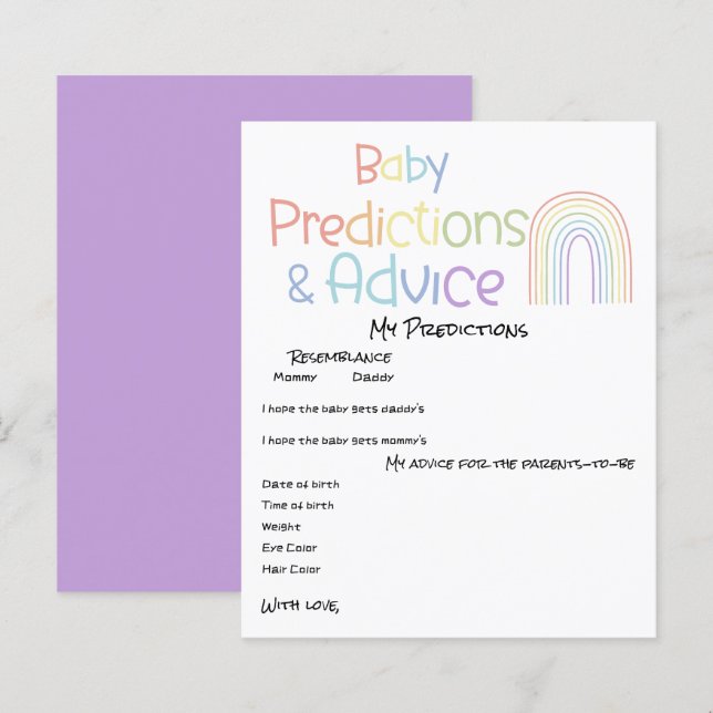 Cute Colourful Rainbow Baby Shower Game Flyer (Front/Back)