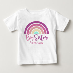 Cute colourful rainbow big sister customisable nam baby T-Shirt