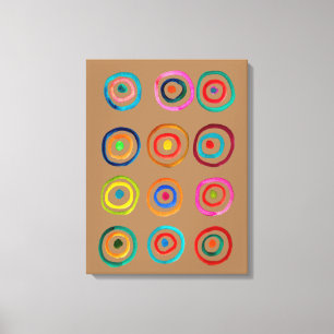 Cute colourful rainbow circles whimsical canvas print