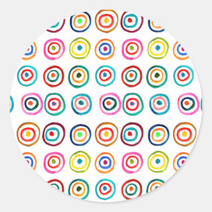 Cute colourful rainbow circles whimsical classic round sticker