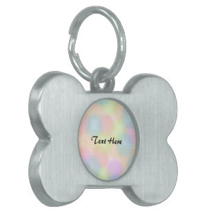 Cute Colourful Rainbow Geometric Circle Pattern Pet ID Tag