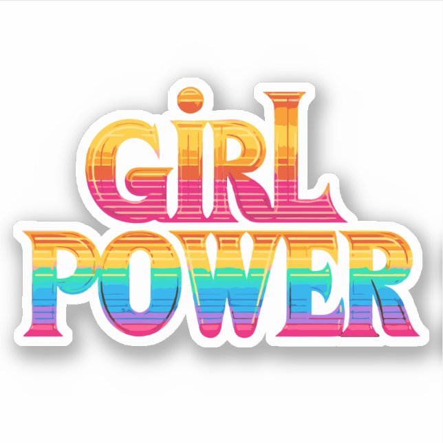 cute colourful rainbow girl power (Front)
