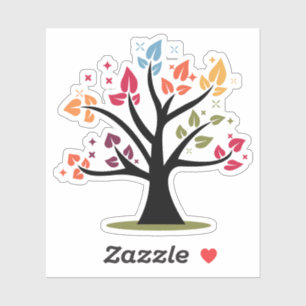 Cute Colourful Rainbow Heart Tree