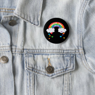 Cute Colourful Rainbow Hearts Sounds Gay I'm In 6 Cm Round Badge