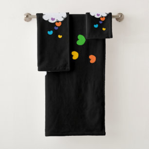 Cute Colourful Rainbow Hearts Sounds Gay I'm In Bath Towel Set