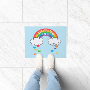 Cute Colourful Rainbow Hearts Sounds Gay I'm In Doormat