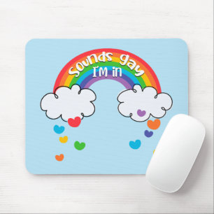 Cute Colourful Rainbow Hearts Sounds Gay I'm In Mouse Mat