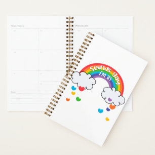 Cute Colourful Rainbow Hearts Sounds Gay I'm In Planner