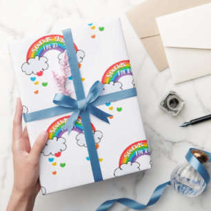 Cute Colourful Rainbow Hearts Sounds Gay I'm In Wrapping Paper