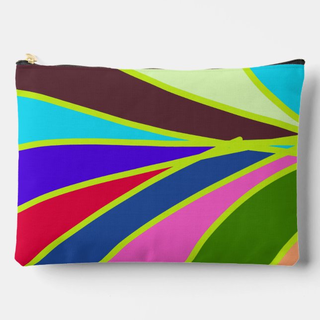 Cute colourful rainbow stripes classic pattern  accessory pouch (Front)