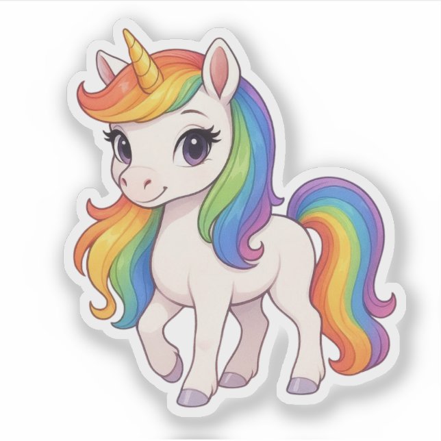 Cute, Colourful Rainbow unicorn  (Front)