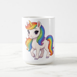 Cute, Colourful Rainbow unicorn  Coffee Mug