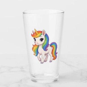 Cute, Colourful Rainbow unicorn Glass