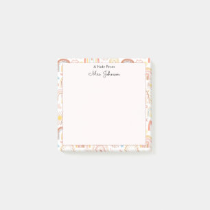 Cute Colourful Rainbows and Daisy Flowers Abstract Post-it Notes