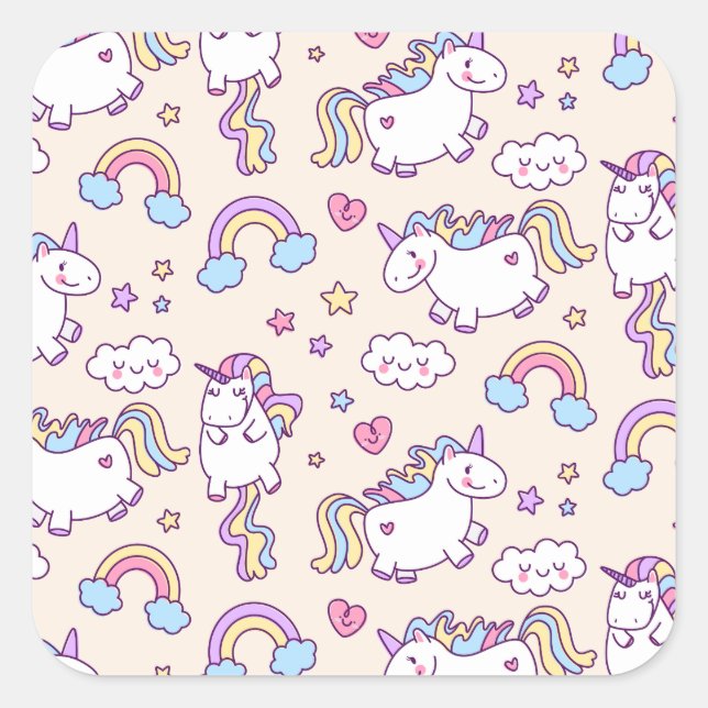 Cute & Colourful Rainbows and Unicorns Sticker Sea (Front)